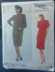 2861 VOGUE DIANE VON FURSTENBERG PULLOVER SS-LS A-DRESS PATTERN 18 UNCUT